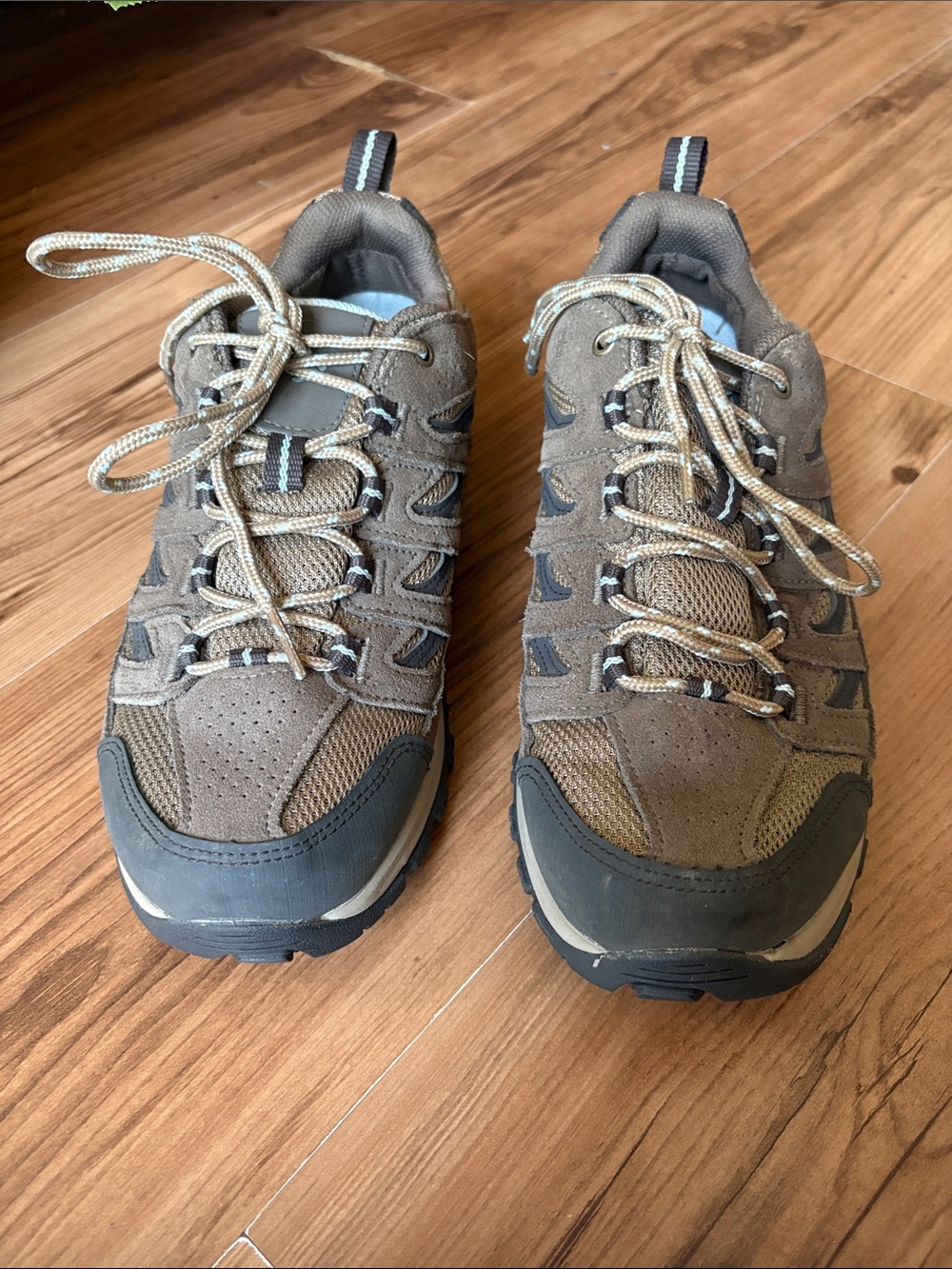 Columbia Brown baby blue and Gray Trail Low-Cut Hiking Shoes - Picture 2 of 5
